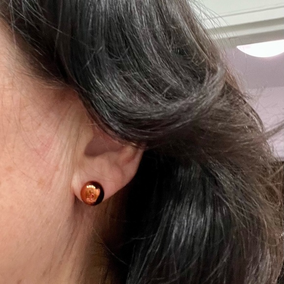 Vintage Copper Ball Stud Earrings - Picture 15 of 16